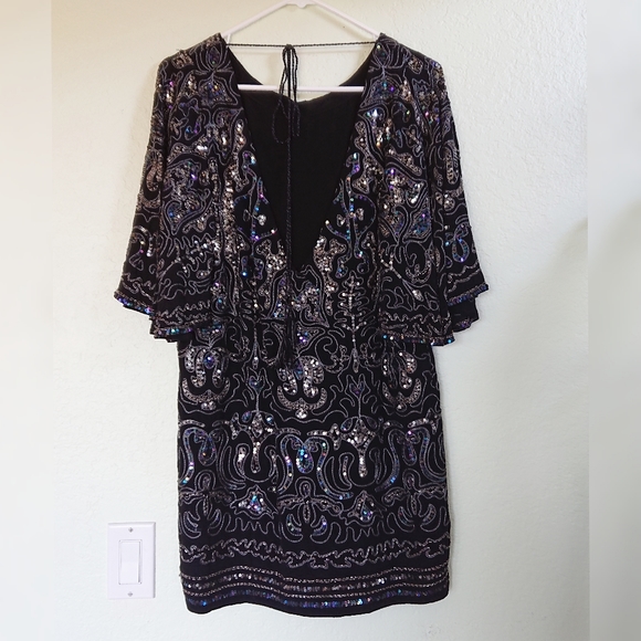 Free People Bali Light My Fire Sequin Black Dress - Picture 9 of 13